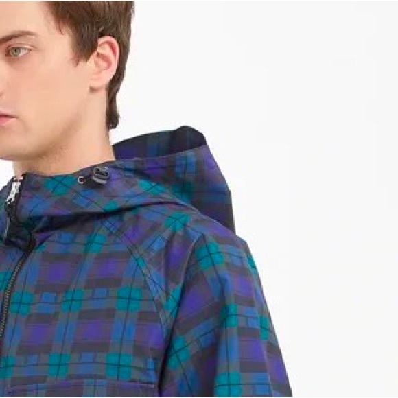 Sunny Day UPF Ski JACKET navy blue green Blackwatch Plaid Men’s Mens WINDBREAKER - Picture 9 of 16